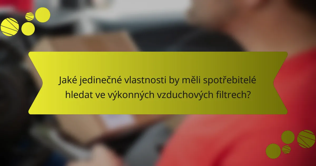 Jaké jedinečné vlastnosti by měli spotřebitelé hledat ve výkonných vzduchových filtrech?